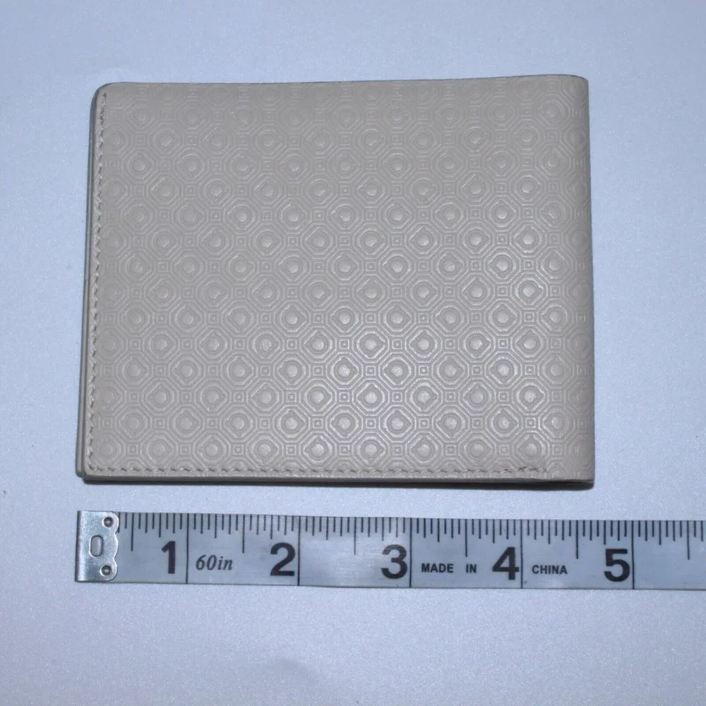 SALVATORE FERRAGAMO Embossed Beige Off White Leather Wallet NWOT